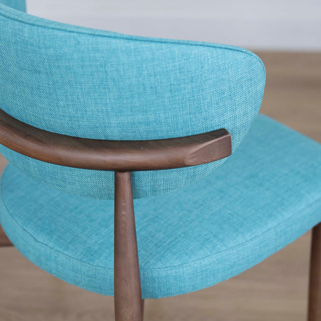 Ensemble de trois chaises de cuisine Lawford en tissu sarcelle