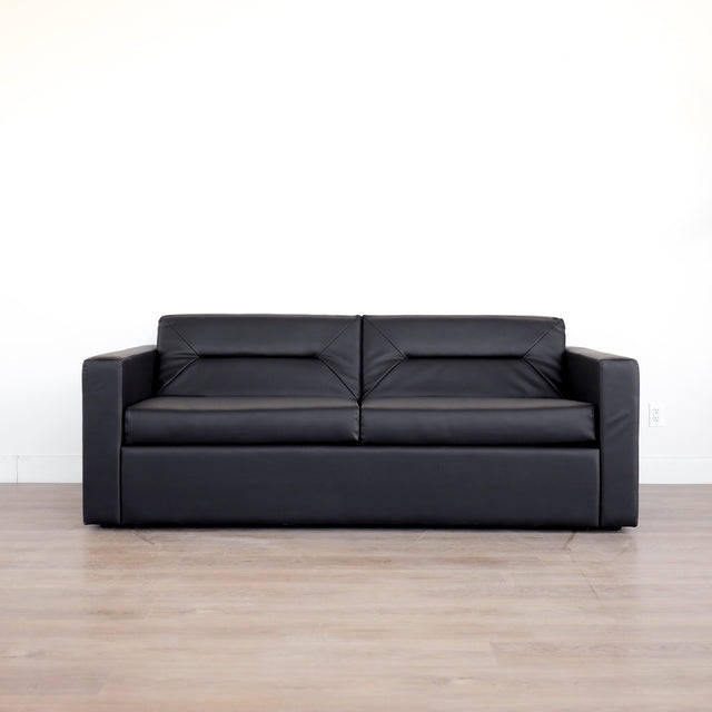 Canapé-lit (Queen) Amélia en cuir végane charcoal
