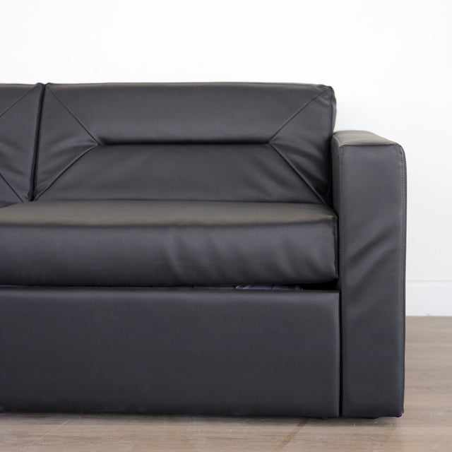 Canapé-lit (Queen) Amélia en cuir végane charcoal