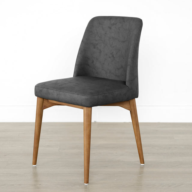 Chaise de cuisine en cuir végane noir - Odile