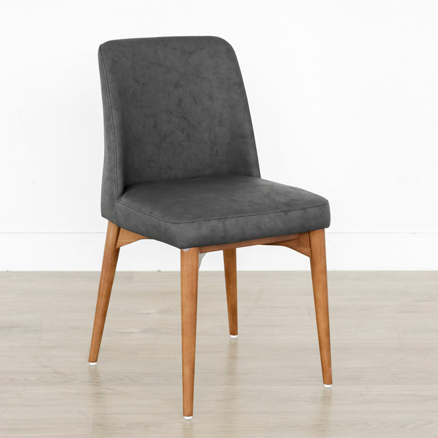 Chaise de cuisine en cuir végane noir - Odile