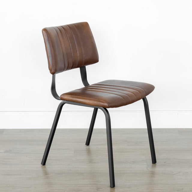 Chaise de cuisine en cuir végane cognac - Mcgill