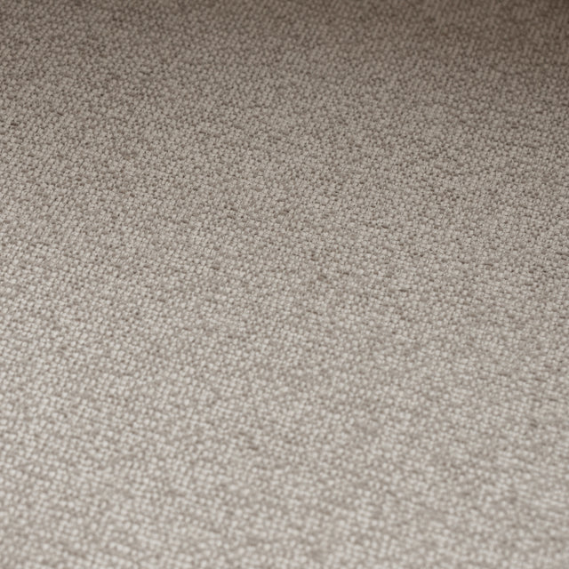 Tabouret de comptoir moderne en tissu beige avec piétement en métal noir, idéale pour cuisine ou îlot contemporain.