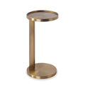 table d'appoint en metal bronze au design moderne et minimaliste.