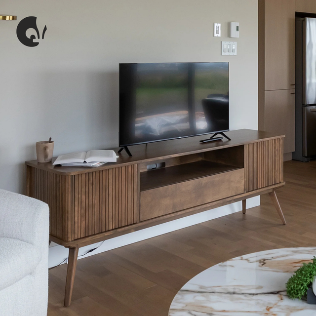 Meuble télé en meriser pacane - Walden