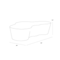 Table basse design en marbre blanc veiné, forme organique sculpturale, idéale pour un salon moderne.