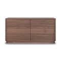 Commode en bois noyer au design contemporain.