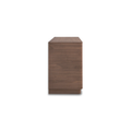 Commode en bois noyer au design contemporain.
