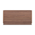 Commode en bois noyer au design contemporain.