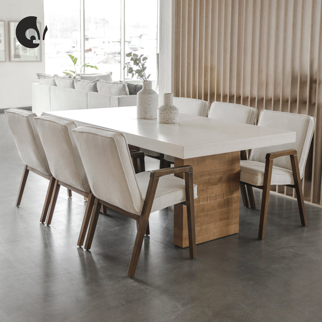 Table de cuisine en béton et bois massif - ROCHEFORT