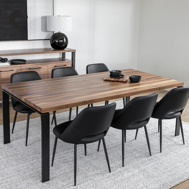 Table de cuisine en noyer naturel - BEAUCHAMP