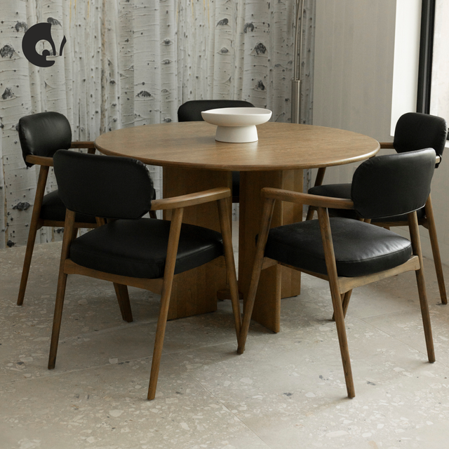 Table de cuisine ronde en bois massif - ODENSE