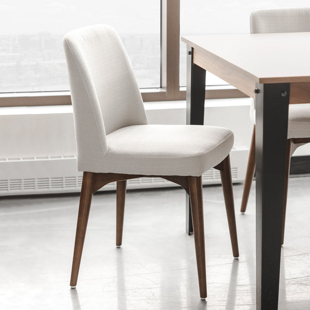 Chaise de cuisine en tissu crème - Odile